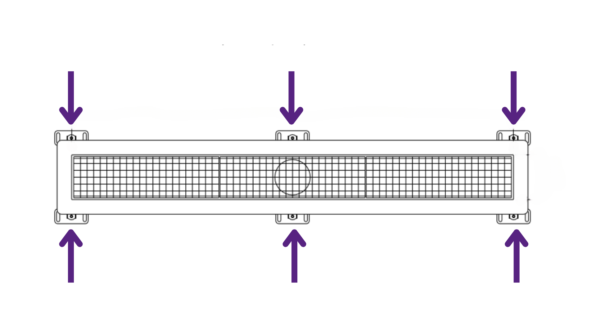 Installation supports protruding over the flange