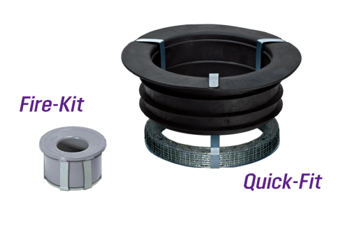 Fire-Kit fire and flue gas protection insert and Quick-Fit passage seal Fire-Kit fire and flue gas protection insert and Quick-Fit passage seal