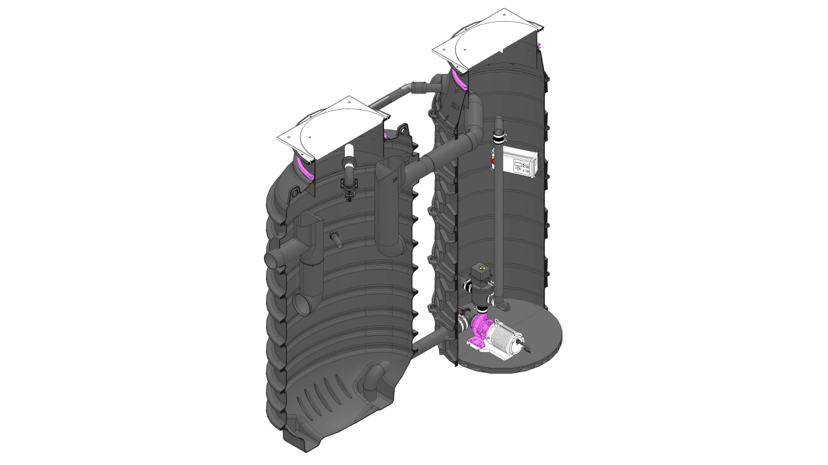 Technical drawing of the IL grease separator 
