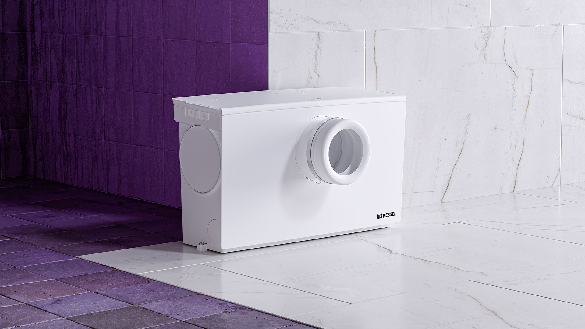 Old versus new Small lifting station at the junction between an old room and a refurbished room.