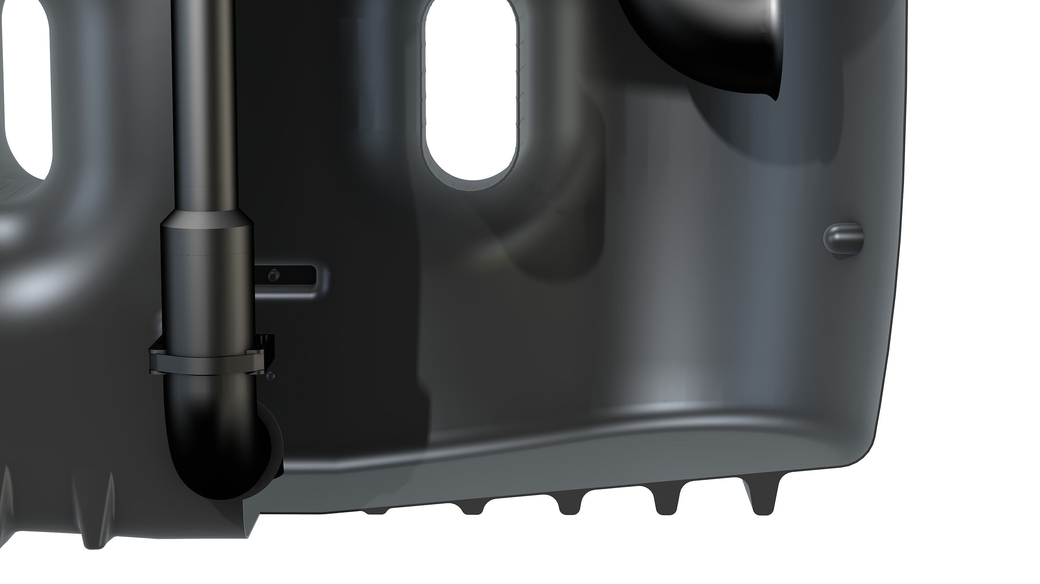 Tank base sloped to the pump inlet Tank base sloped to the pump inlet