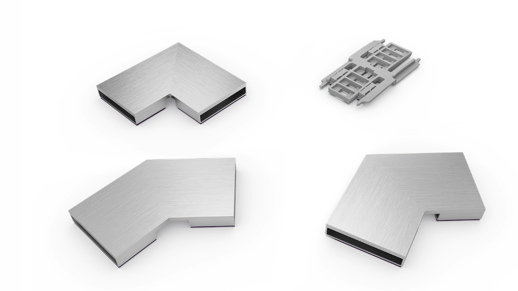 Connecting pieces with a 30, 45, and 90 degree angle Connecting pieces with a 30, 45, and 90 degree angle