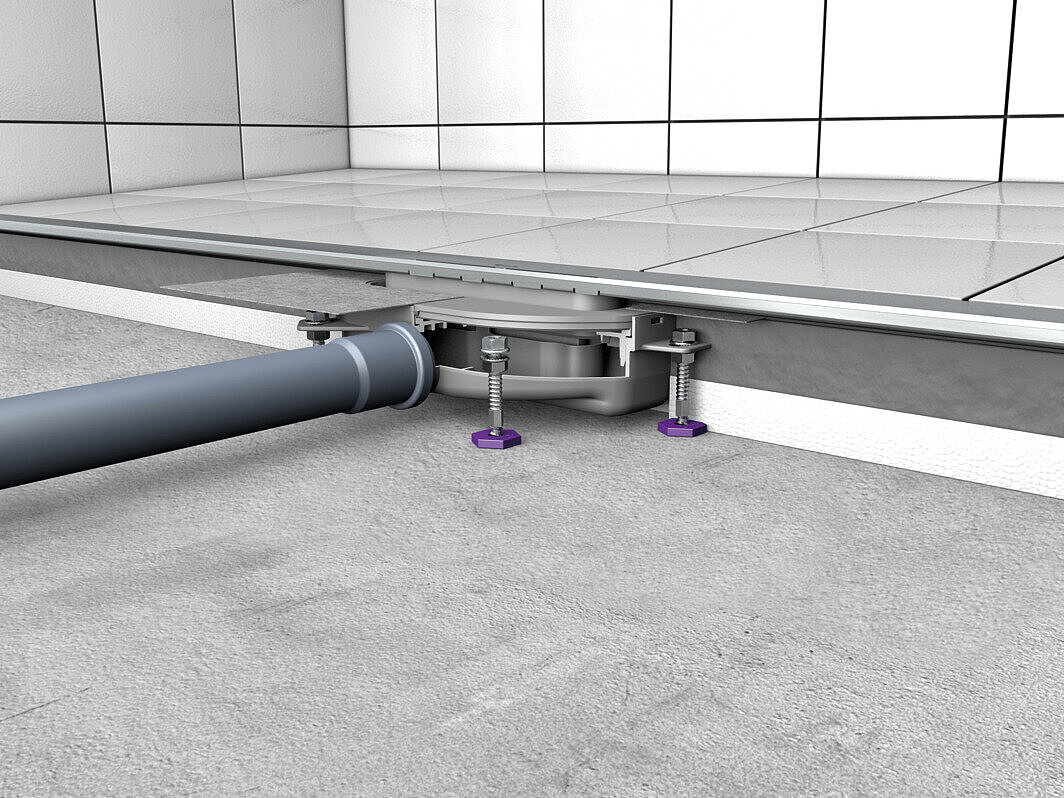Installation example: Linearis Infinity shower channel Installation example: Linearis Infinity shower channel