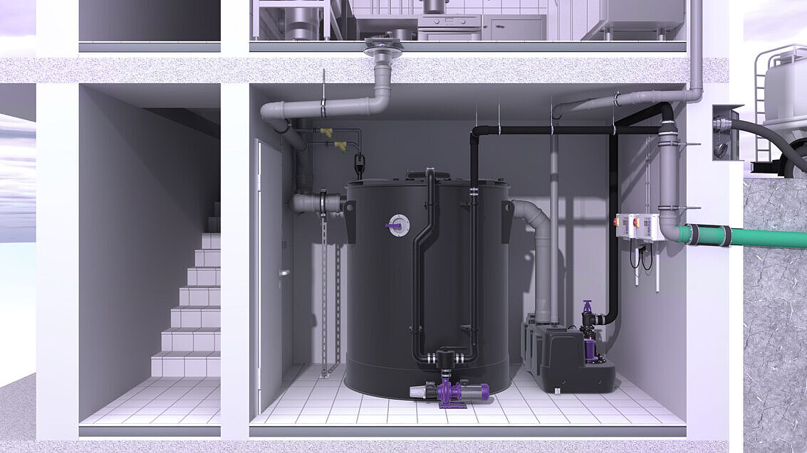 Installation guide for the EasyClean free round grease separator