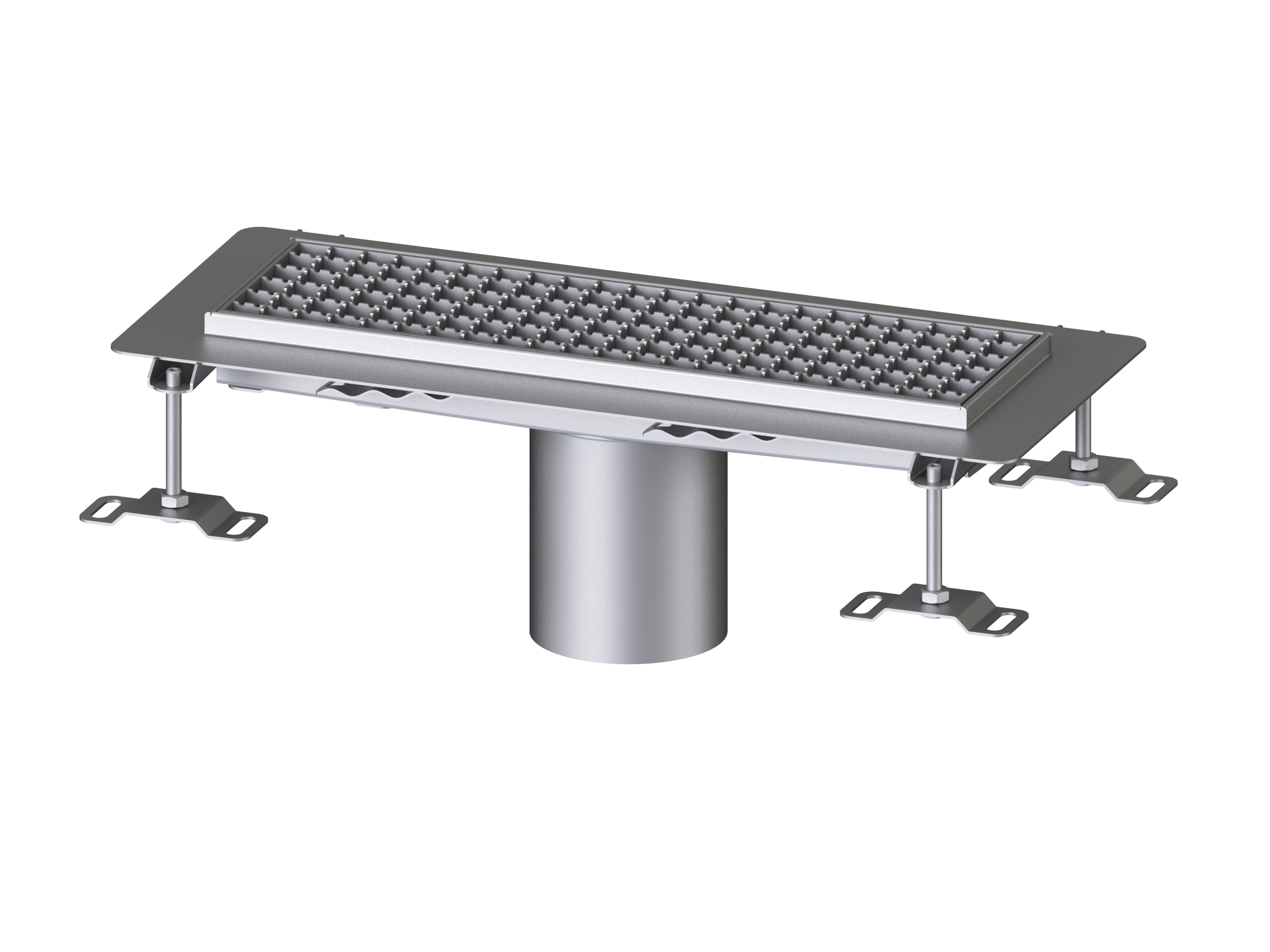 Stainless steel channels with a glued flange that can also be supplied with seepage openings Stainless steel channels with a glued flange that can also be supplied with seepage openings