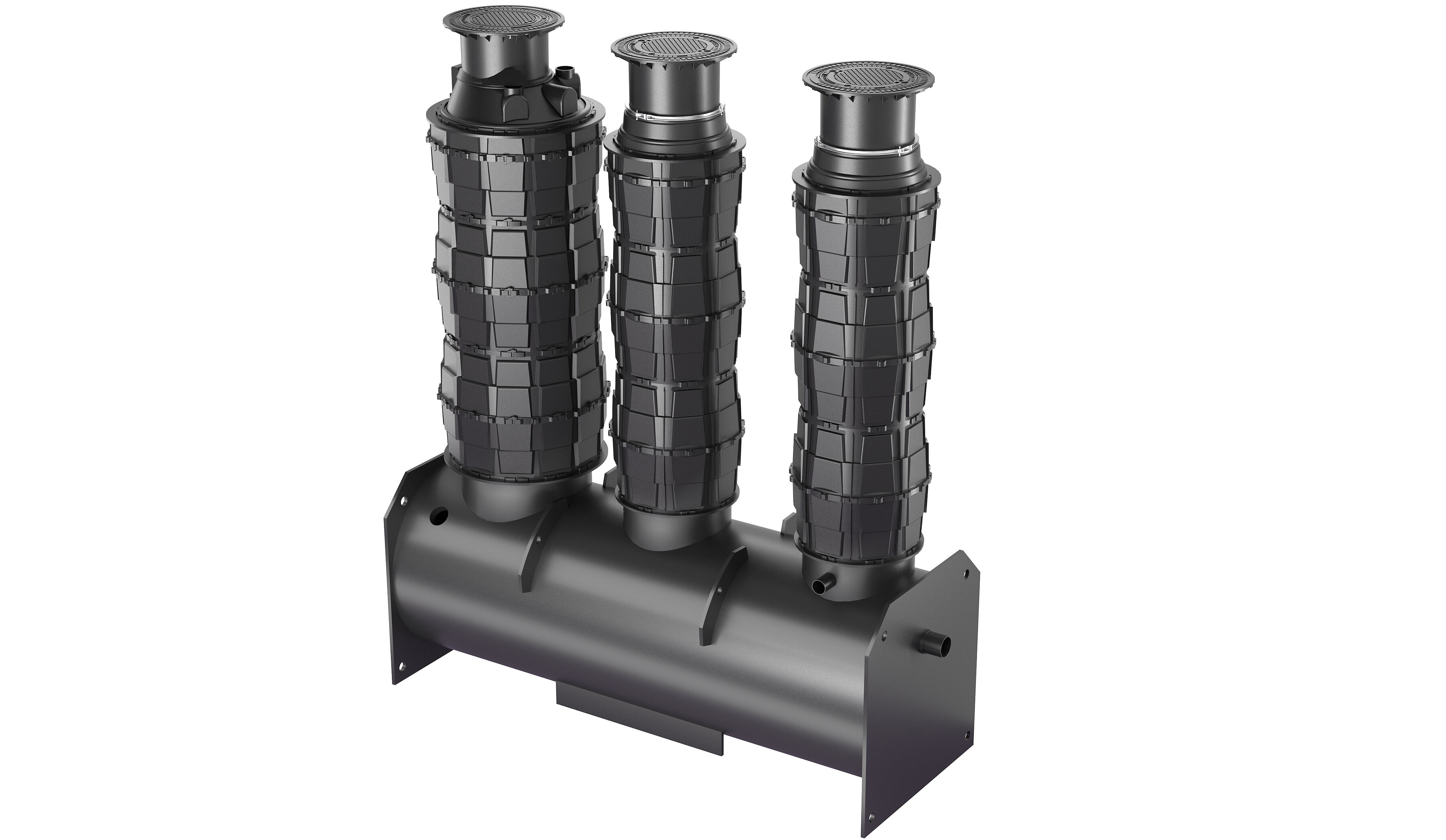 Grease separator in a twin walled reinforced pipe chamber for installation below ground level Grease separator in a twin walled reinforced pipe chamber for installation below ground level