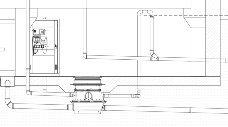 Installation diagram showing the pressure pipe Installation diagram showing the pressure pipe