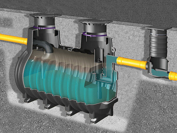 Installation diagram of EasyOil ground oil/fuel separator, System B Installation diagram of EasyOil ground oil/fuel separator, System B