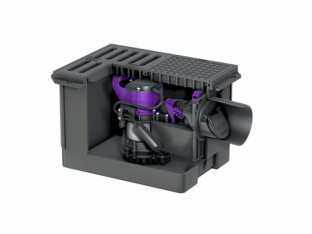 Pumpfix S Underfloor basement drain for floor slab installation