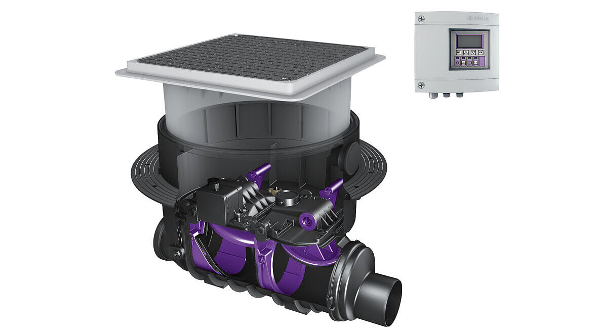 Staufix FKA automatic backwater valve for floor slab installation