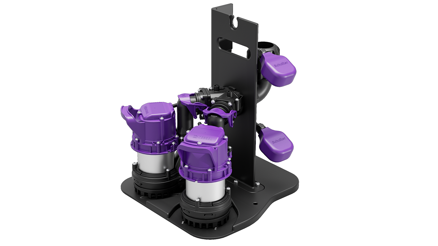 Pump installation kit for Retrofit S Duo GTF 500 for wet installation in a collecting tank on site