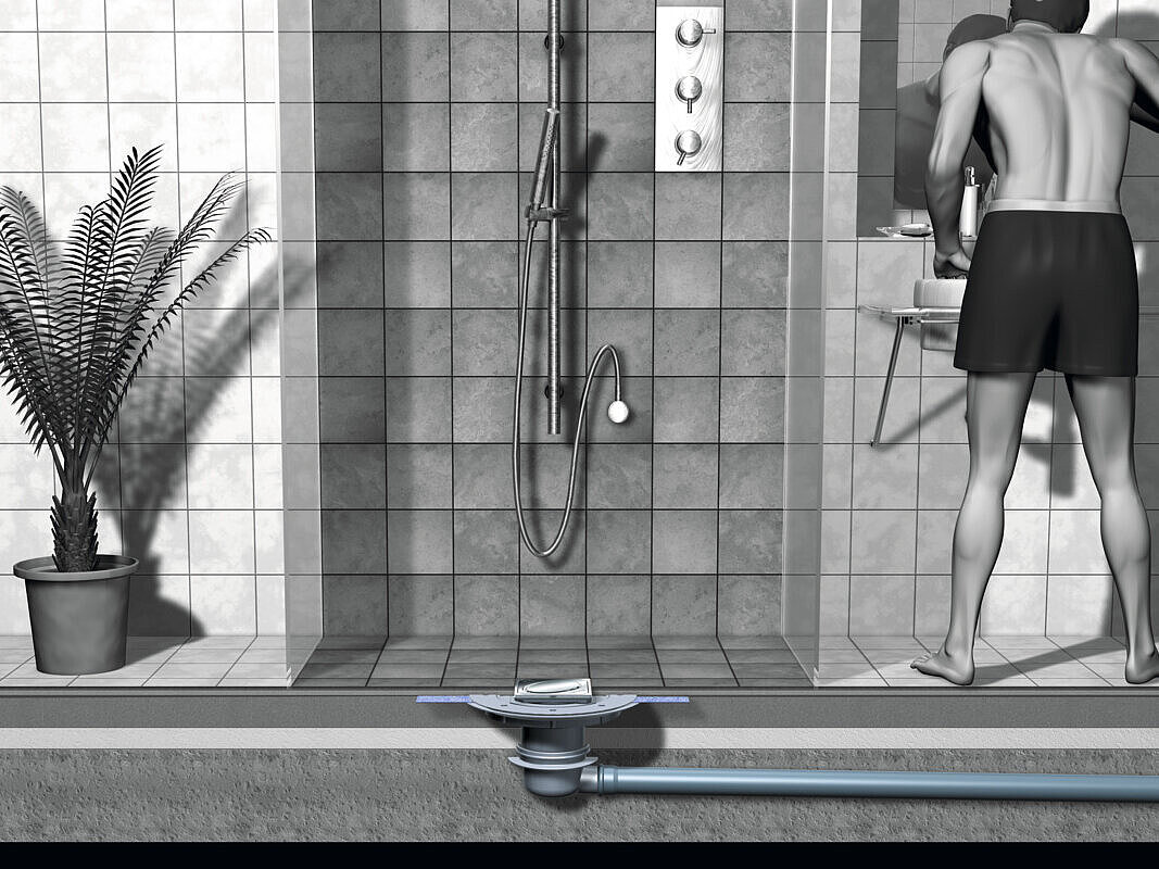 Installation diagram for the Classic bathroom drain Installation diagram for the Classic bathroom drain