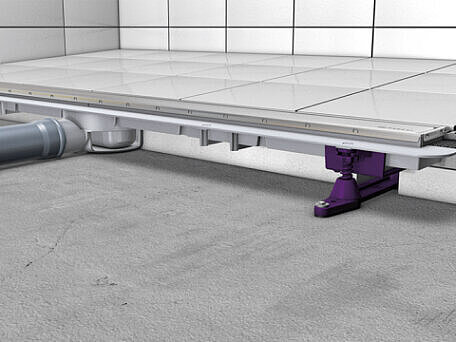 Installation example: Linearis Compact shower channel Installation example: Linearis Compact shower channel