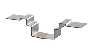 Stainless steel channel with glued flange, flange height 6 mm