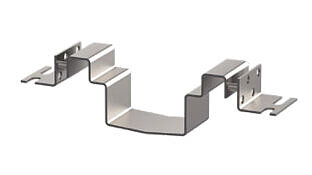 Stainless steel gutter with tile connection bracket